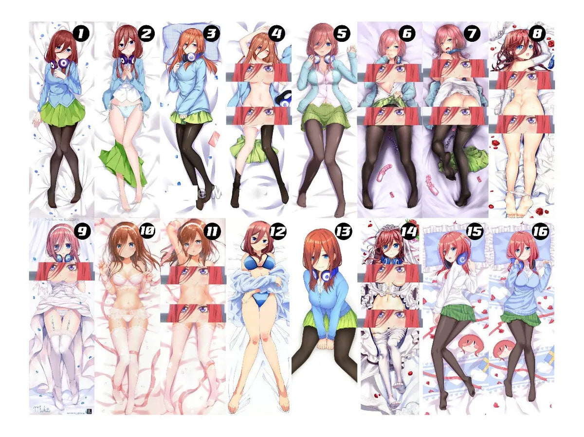 Dakimakura  Quintillizas Miku Nino Itsuki Ichika Yotsuba Nakano 2 Lados+ Relleno 150x50 cm
