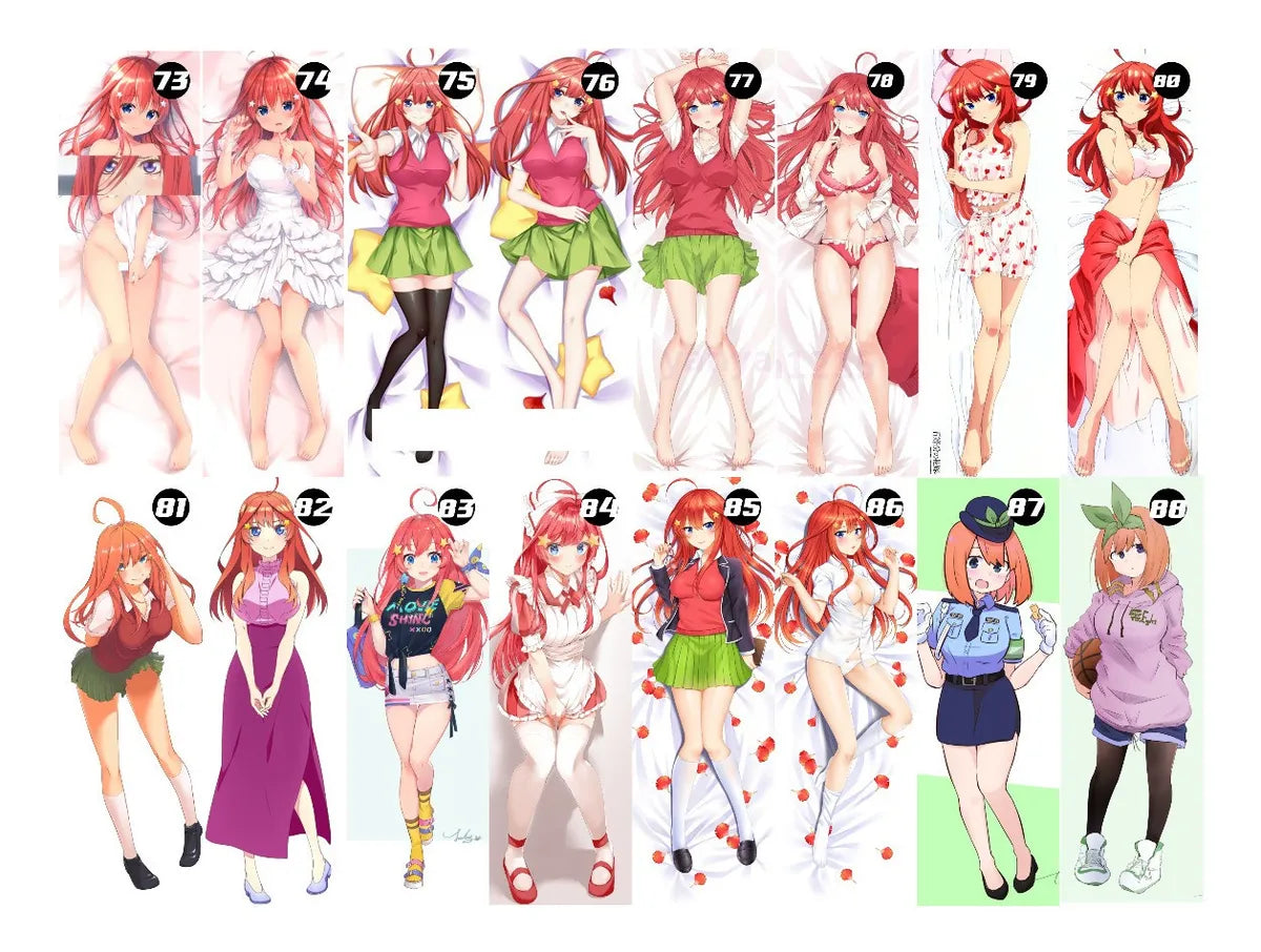 Dakimakura  Quintillizas Miku Nino Itsuki Ichika Yotsuba Nakano 2 Lados+ Relleno 150x50 cm